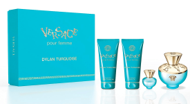 Versace Pour Femme Dylan Turquoise Set With Bag For Women - Eau de Toilette - 4 pieces product-image